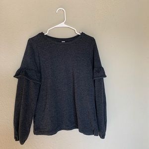 Grey Old Navy Sweater with Ruffled Sleeves !!!